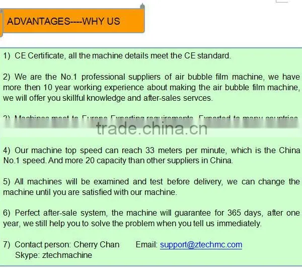 ZTECH-1800 Two Screw Extruder 5 Layers Air Bubble Film Machine photo-4