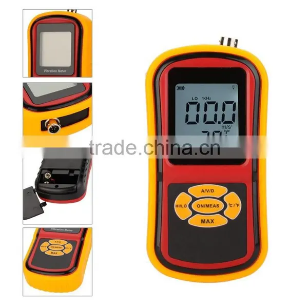 GM63B Portable Digital Vibrometer Vibration Analyzer Tester Meter + Temperature Meter With LCD Backlight photo-2