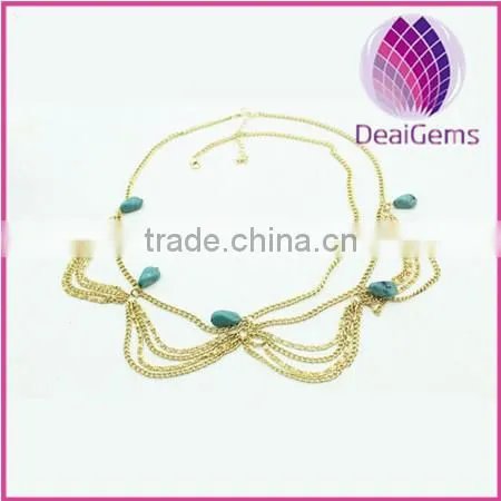 Women Birthday Gift Alloy Chain,tophus Beads Indian Hair Jewelry,head Accessory