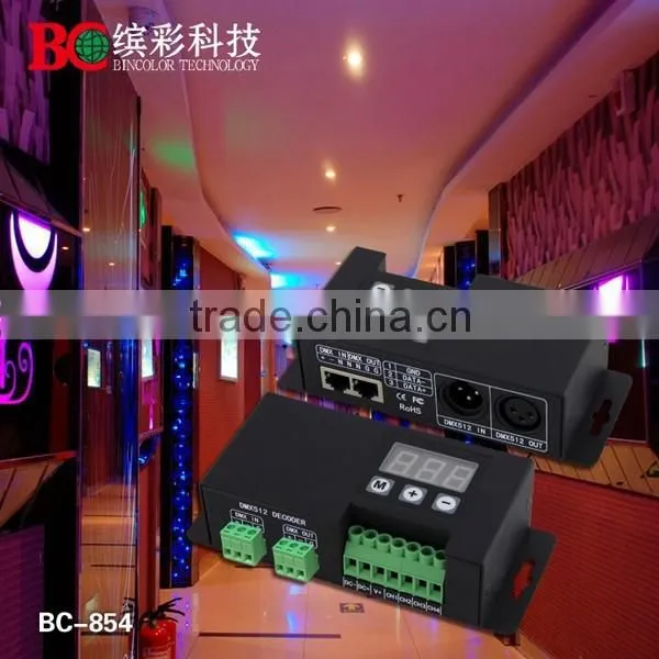 BC-854 Support RJ 45 Port DC12-24V 4 Channels Rgbw Dmx512 Decoder photo-5