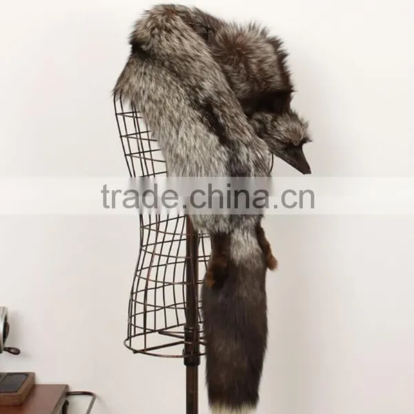 New Style Fashion Real Silver Fox Fur Long Scarf 1323 photo-3