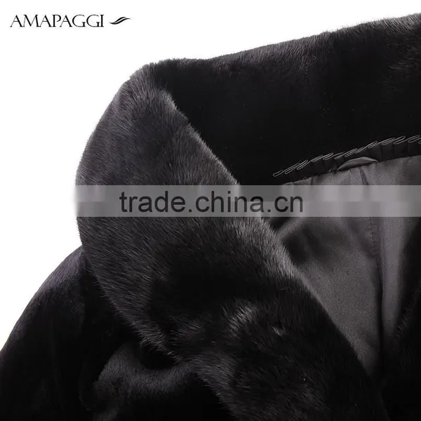 Black Plus Size Mink Coat With Skirt Hip photo-4
