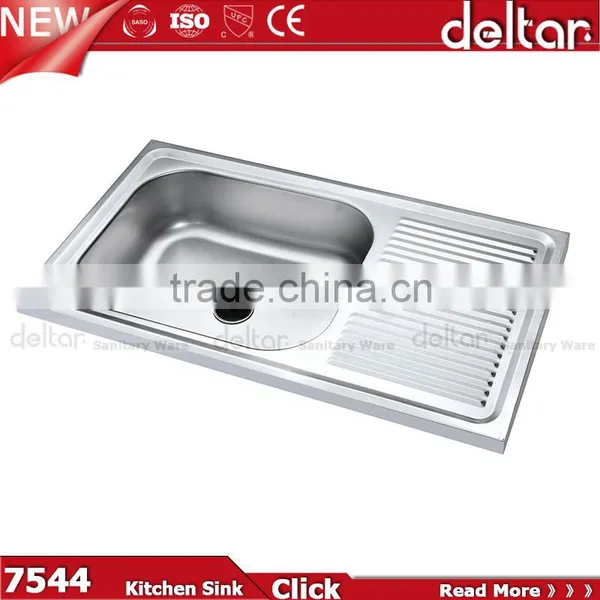 Double Bowl Kitchen Sink With Drainboard, One Piece Kitchen Sink and Countertop, Cheap Price Philippines Kitchen Sink 201 photo-4