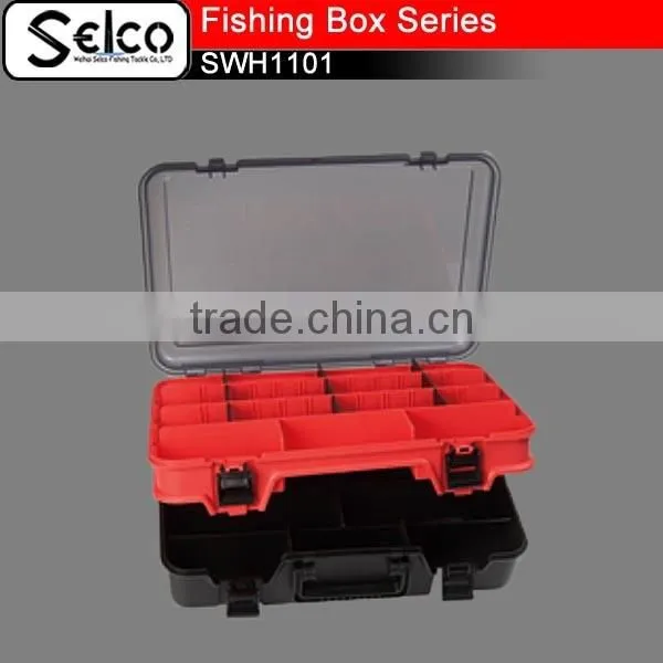 Black & Red Double Open High Qualityl Plastic Fishing Tackle Lure Box photo-2