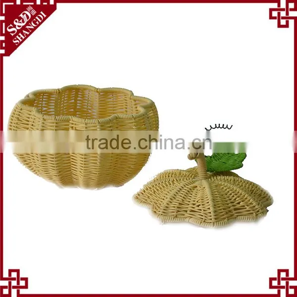 S&D A Bullish Decorative Pumpkin Shape Rattan Handcrafts Durable Wicker Christmas Gift Basket Empty for Christmas Gift photo-2
