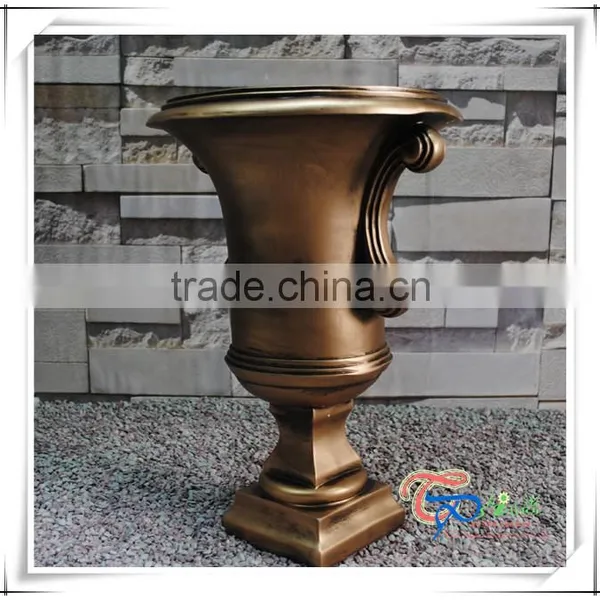 Golden Luxury Flower Pot Fiberglass Urn photo-2