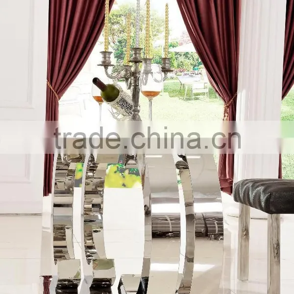 TH286-1 Modern Temperen Glass Stainless Steel Legs Dining Table photo-2