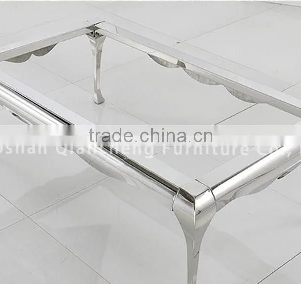 Simple Marble Coffee Table With 4 Stainless Steel Legs photo-5