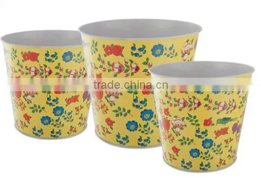 FB0001 Flower Galvanized Metal Bucket With Handle Pot Planter photo-4