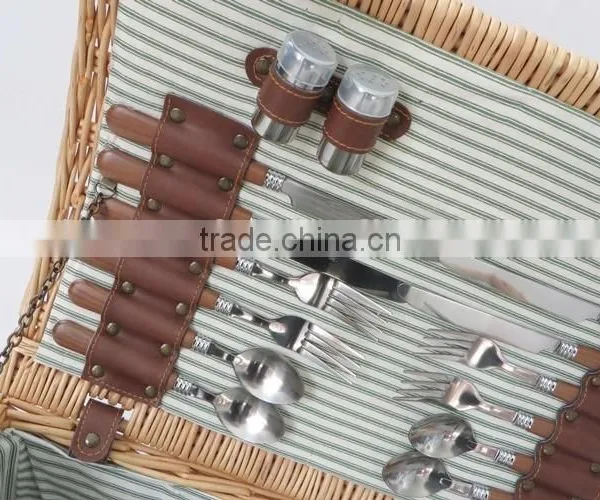 Custom Willow Picnic Basket With Shoulder Strap photo-3