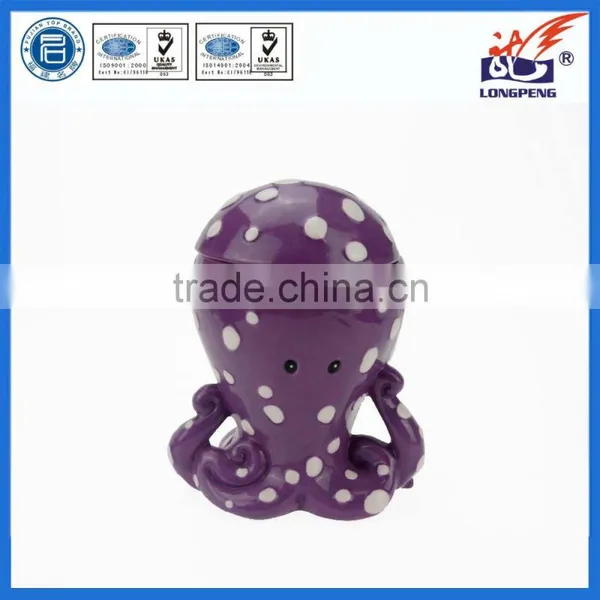 Ocean Series Ceramic Octopus Cookie Jar With Lid,multicolor photo-2