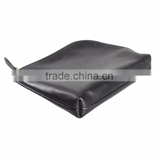 Women Genuine Leather Makeup Bag Professional Cosmetic Cases Black Color Phone Pouch Clutch Bag photo-6