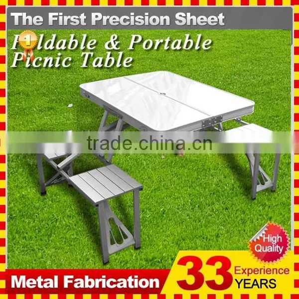 METAL FOLDING IRON TABLE AND CHAIRS WITH ALUMINUM LEGS photo-6