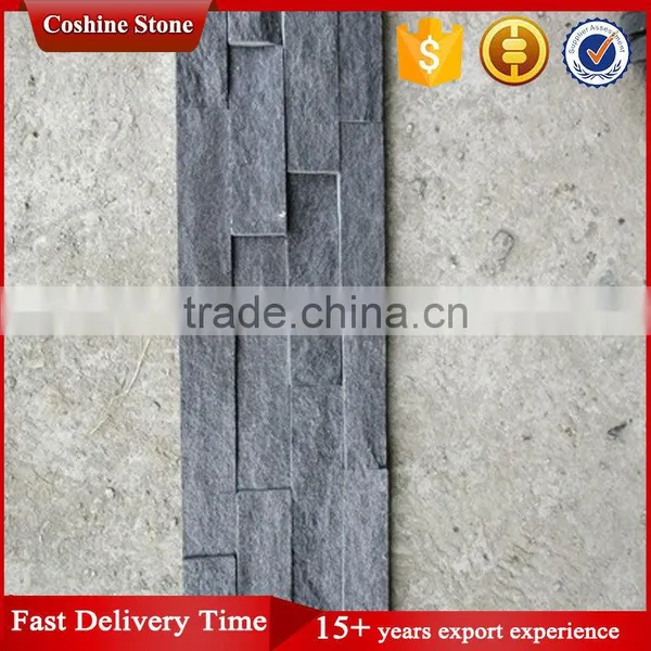 Cheap Natural Building Split Face Black Precious Slate Stacked Stone photo-2