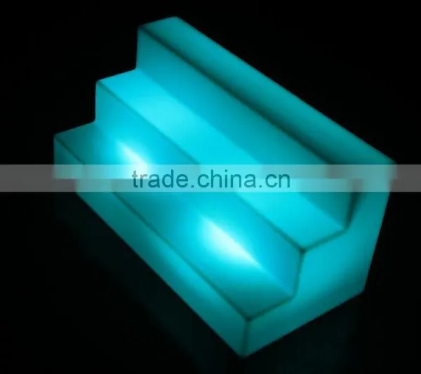 HDPE Plastic Color Changing 3 Level Big Light up Portable Led Wine Rack photo-3