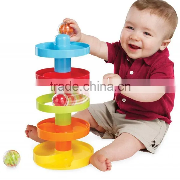 Dongguan Toy Early Childhood Colorful Toy Swirl Ball Ramp From ICTC Factory photo-6