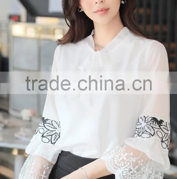 2017 Fashion 3/4 Sleeve Women Shirt photo-4