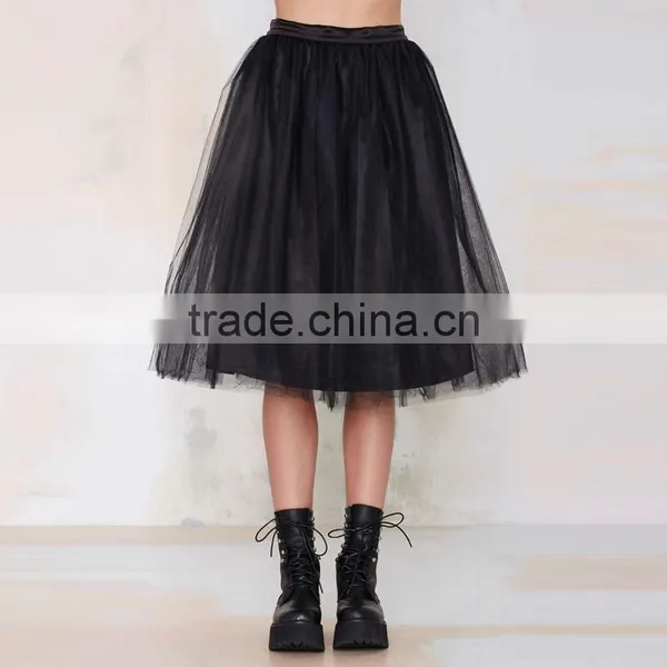 MGOO New Arrival Design Fashion Black Tutu Skirt For Women Voile Bell Ball Gown Skirts 15145B088 photo-3