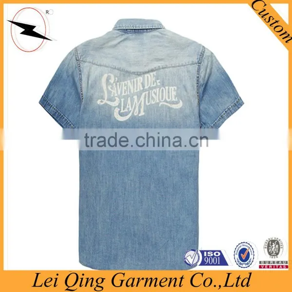 Personality Style Name Brand Denim Shirts photo-5