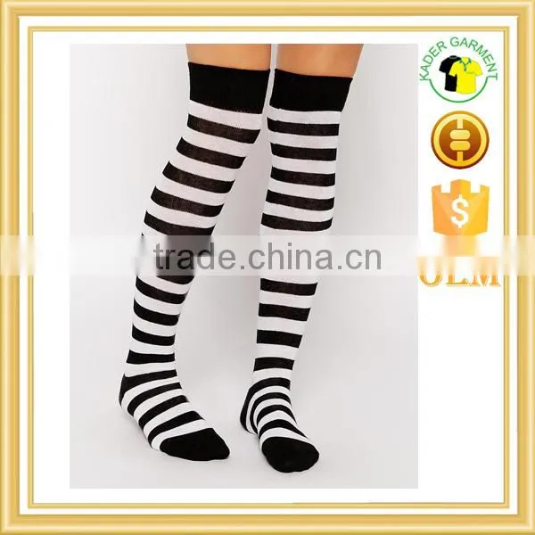 Wholesale Women Warm Stripe Over the Knee Socks