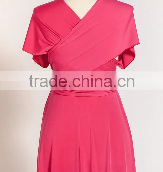 Elegant Cap Sleeves Oversized Maternity Clothes Women Fucsia Maternity Dress photo-4