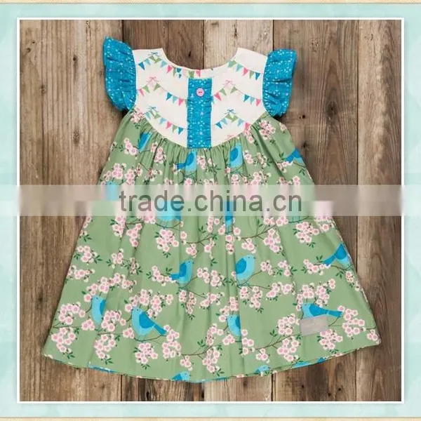 Baby Frock Design Patriotic Firework Print Pearl Wholesale Clothing Dress for Kids photo-2