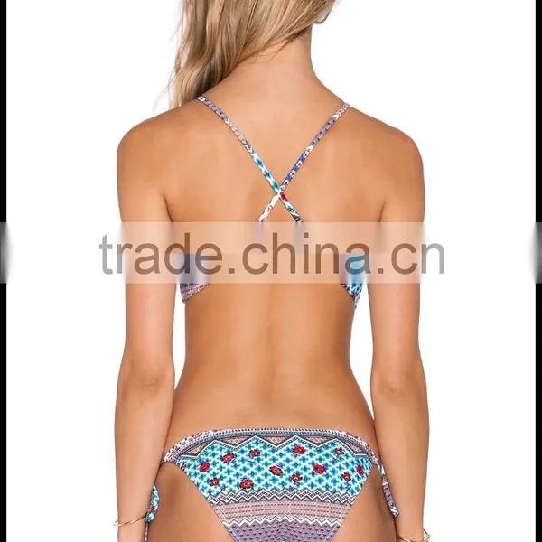 Tight Sexy Swimsuit Piece Swimsuit Floral Bikini Swimsuit Split photo-3