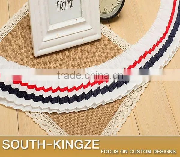 7.5 cm Lace Gament Chiffon Three Layers Ruffle Colors Embroidery Lace Trim Ribbon photo-2