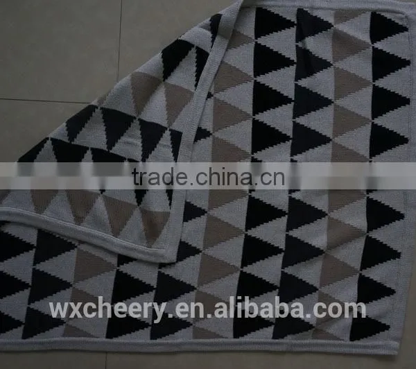 Super Soft Cotton/polyester Acrylic Knitted Baby Blanket
