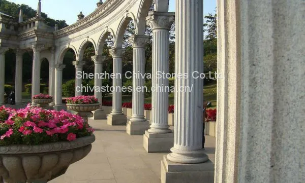 Hollow /Solid Marble Pillar Granite Sandstone Fluted Roman Stone Column Marble /granite Column Ionic Column photo-4