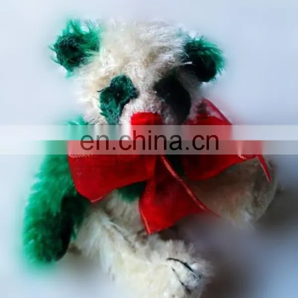 Plush Mini Green and White Panda Toy Teddy Bear With Ribbon photo-2