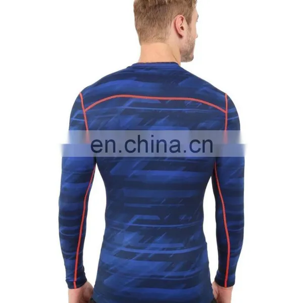 Polyester / Elastane Stretch Workout Compression Wear Sports Men Long Sleeve t Shirts photo-3