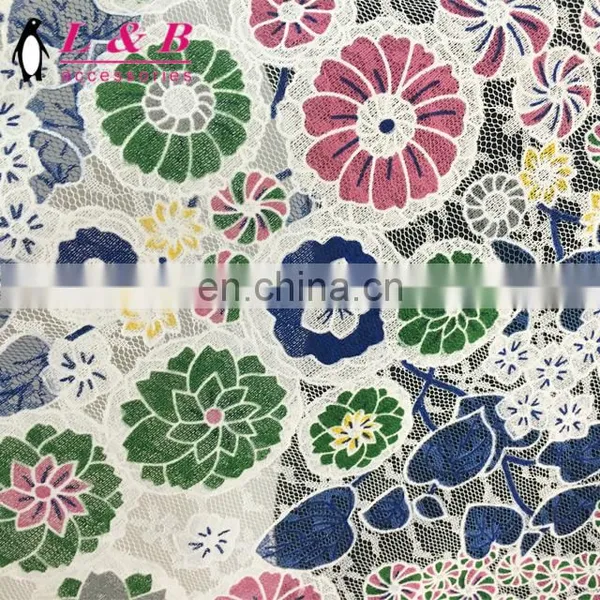 Colored Embroidered Polyester Fabric Lace photo-2