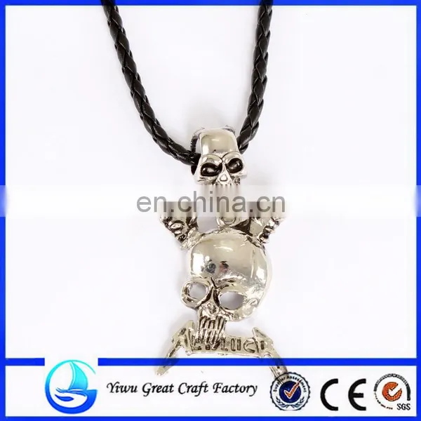 Zinc Alloy Leather Cord Halloween Necklace