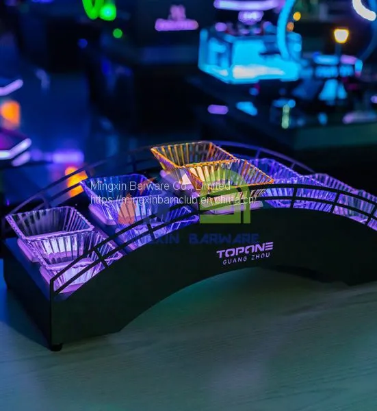 Bridge Shape Snack Dish LED Serving Tray Custom Led Serving Tray for Bar Serving Tray