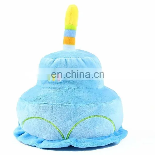 New Interactive Squeak Pet Birthday Party Plush Dog Cake Toy photo-4