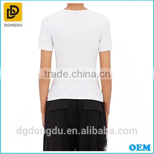 China Factory Wholesale OEM Design Lady White T Shirt 2016 photo-4