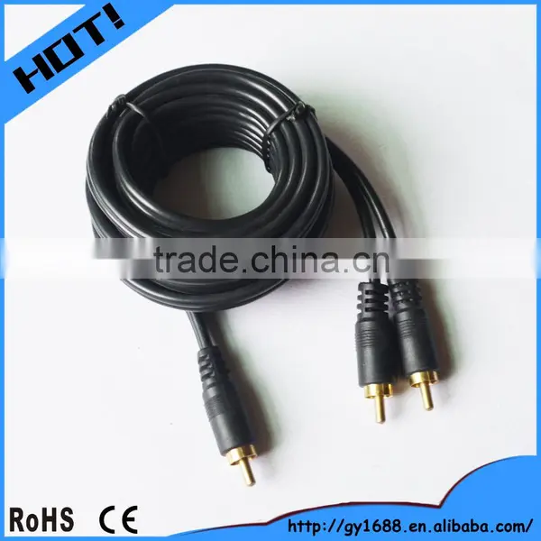 Y Type Car Rca Cable 1 to 2 Auxiliary Cable Cord 1M photo-2
