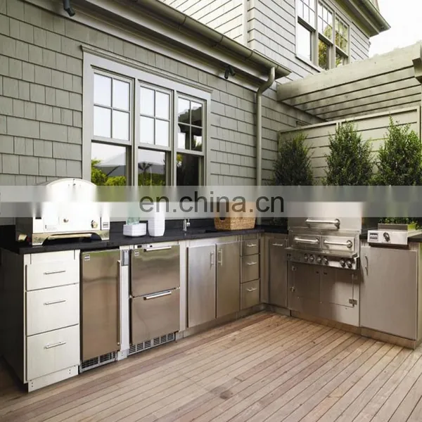 Outdoor Modular Aluminium Profile Waterproof Kitchen Cabinet Sets Hinges