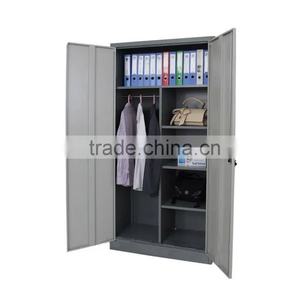 (DL-W1) Two Swing Door Grey Steel Wardrobes photo-2