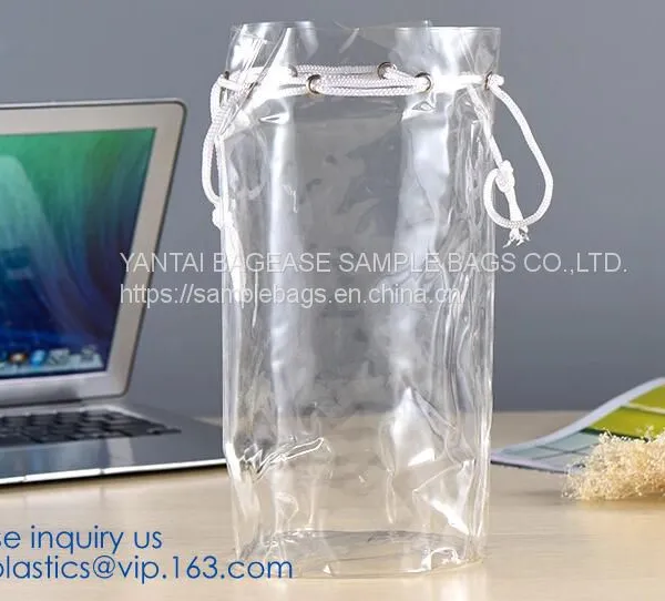 Drawstring Bag - PVC Drawstring Backpack With Mesh Side Pockets for School, Music Festivals, Sporting Events, Trav photo-4