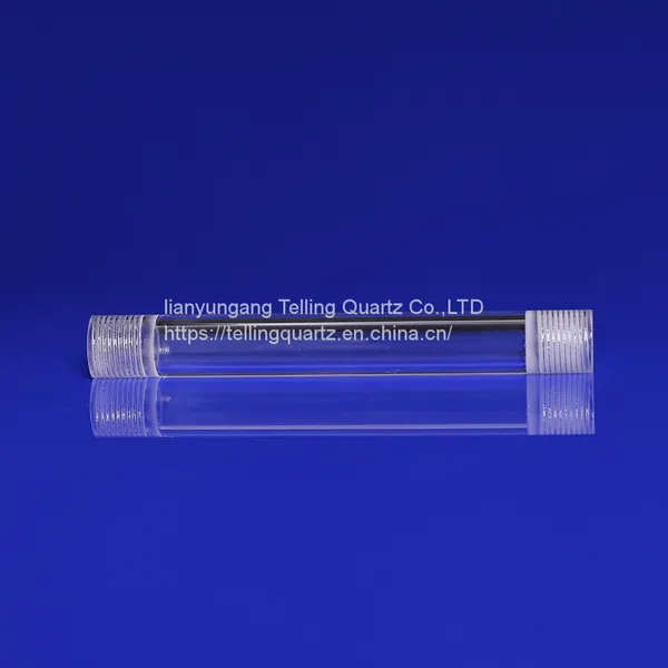 Quartz Tube With Thread Mouth At Both Ends Screw Stread Quartz Glass Tube