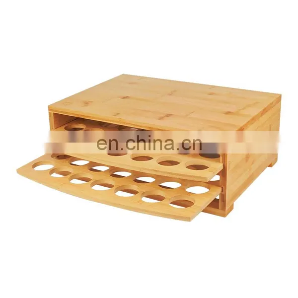 Bamboo Coffee K-cups Pod Holder Coffee Capsule Holder Stand Storage Box