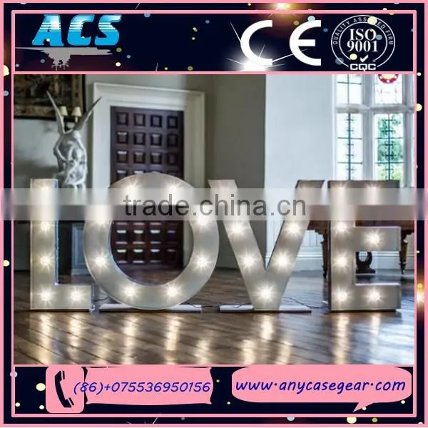 ACS Lovely Colorful Acrylic Mini Halo Light Channel Love Letter&LED Bulb LOVE Letter photo-3