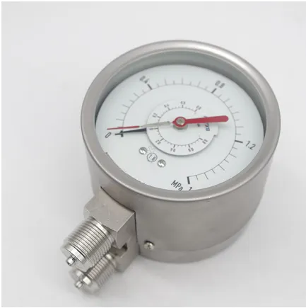 Double Tube Double Needle Differential Pressure Gauge 100mm Pressure Gauge photo-2