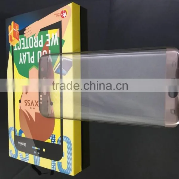 Factory Supply Full Size Color 0.33mm 3D Brushed Electroplating Tempered Glass Screen Protector Film for Samsng S7 Edge photo-3