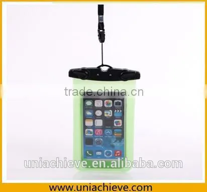 Case for IPhone 6/6 Plus Fashion Summer Mobile Phone PVC Waterproof Bag With Waist Belt and Lanyard Green