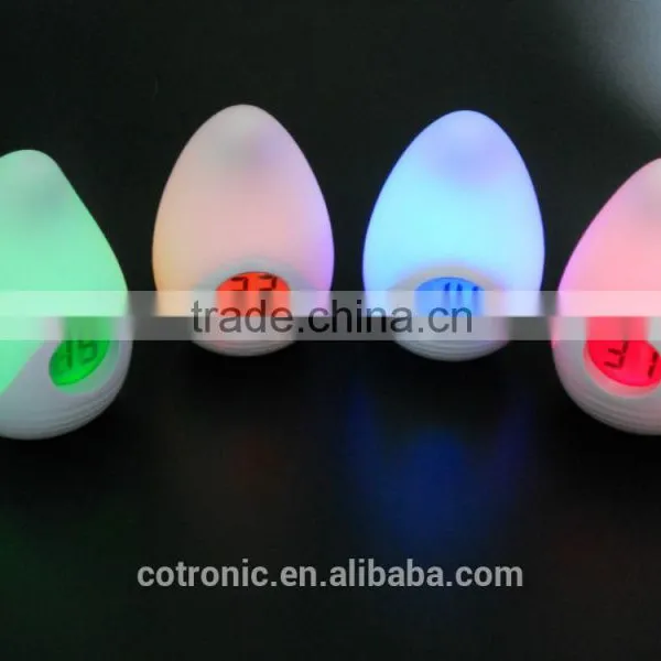 Silicone Soft Safe Changing Color Night Light Thermometer photo-3