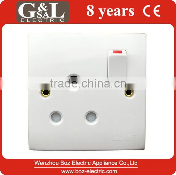 1 Gang Wall Socket With Neon/15A Switched Socket With Light Hot Sale Wall Switch, British Standard