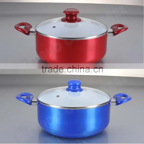 Cheap Hot Aluminum Alloy Casserole With Tempered Glass Lid Large Size Casserole
